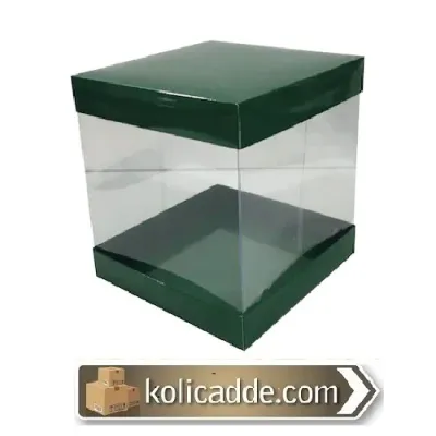 Asetat Gövdeli Çift Taraflı Yeşil Kutu 15x15x20 cm