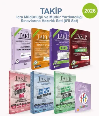 Takip İcra Müdürlüğü ve Müdür Yardımcılığı Sınavlarına Hazırlık Seti (8'li Set) -2026