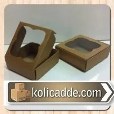 Asetat Pencereli Kraft Kutu 8x8x3 cm