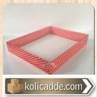 Kırmızı Puanlı Asetat Kutu 26x33x5 cm