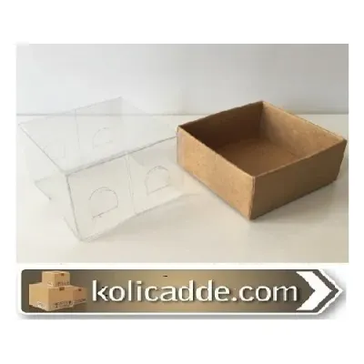 Asetat Kapaklı Kraft Kutu 5x5x3 cm.