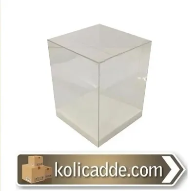 Altı Beyaz Ic Yükseltici Karton Üstü Asetat Kutu 6x6x6 cm