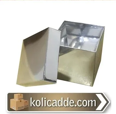 Kapaklı Gümüs Karton Kutu 7x7x7 cm