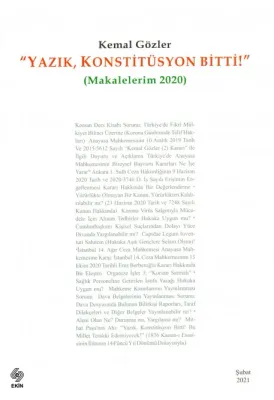 Yazık Konstitüsyon Bitti (Makalelerim 2020)