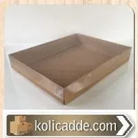 Asetat Kapaklı Kraft Büyük Kutu 26x33x5 cm