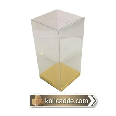 Altı Gold İç Yükseltici Karton Üstü Asetat Kutu 10x10x16 cm