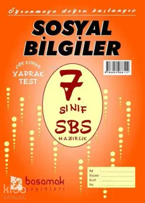 7. Sınıf Sosyal Bilgiler Yaprak Test Kitapçığı