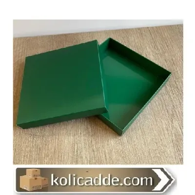 Komple Karton Kutu Yeşil 15x15x3 cm