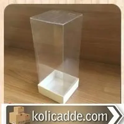 Asetat Kapaklı Beyaz Kutu 6x6x10 cm.