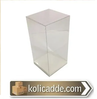 Altı Beyaz Ic Yükseltici Karton Üstü Asetat Kutu 5x5x17 cm