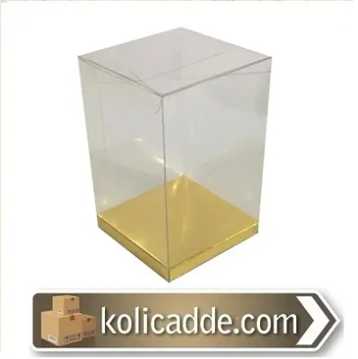 Altı Gold Ic Yükseltici Karton Üstü Asetat Kutu 6x6x10 cm