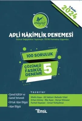 İmtiyaz Adli Hâkimlik Sınavı Çözümlü 5 Deneme 2.BASKI