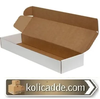 Kilitli Beyaz Karton Kutu 43.5x15x7 cm