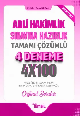 Adli Hakimlik Sınavına Hazırlık Tamamı Çözümlü 4 Deneme Safa Sazak Adli Hakimlik Sınavına Hazırlık Tamamı Çözümlü 4 Deneme Safa Sazak
