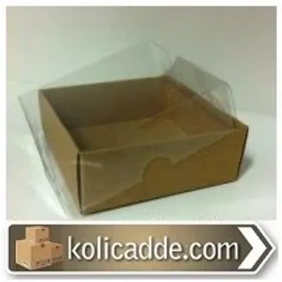 Kraft Kutu Şeffaf Kapaklı 9x9x3 cm Kraft Kutu Şeffaf Kapaklı 9x9x3 cm