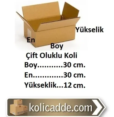 Çift Oluklu Kraft Koli 30x30x12 cm.