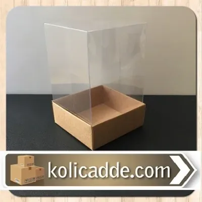 Asetat Kapaklı Kraft Kutu 6x6x10 cm.