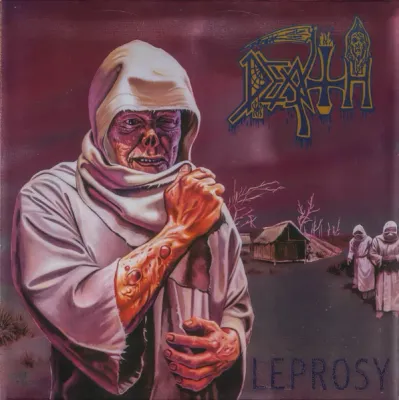 Death – Leprosy (Special Edition, Custom Tri Color Merge [Hot Pink, Bone White And Blue Jay] With Metallic Gold, Blue Jay And Hot Pink Splatter Vinyl) LP