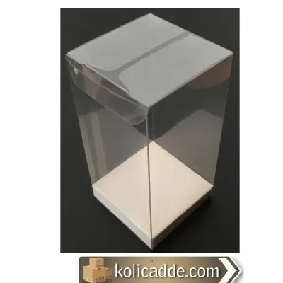Altı Beyaz İç Yükseltici Karton Üstü Asetat Kutu 7x7x14 cm