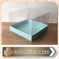Şeffaf Kapak Mavi Kutu 15x15x10cm