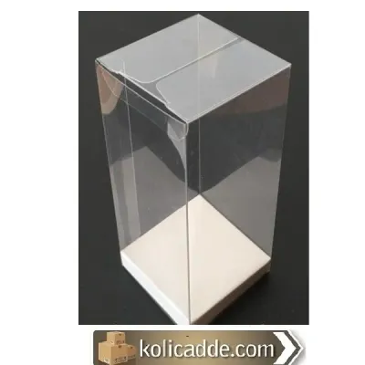 Altı Beyaz İç Yükseltici Karton Üstü Asetat Kutu 6x6x15.5 cm