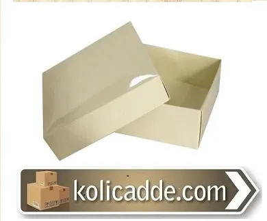 Kapaklı Krem Karton Kutu 8x8x3 cm