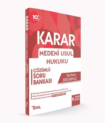 KARAR Medeni Usul Hukuku Çözümlü Soru Bankası Sertkan Erdurmaz