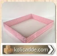 Pembe Puantiyeli Asetat Kutu  26x33x5 cm