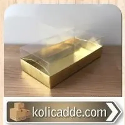 Gold Rengi Karton Üstü Asetat Kutu 20x10x5,5 cm