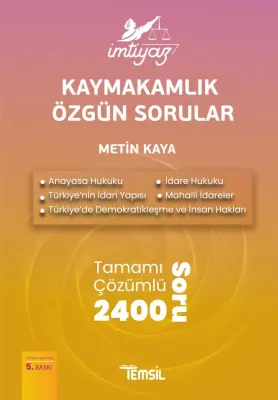 İmtiyaz Kaymakamlık Özgün Sorular Metin Kaya