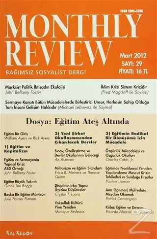 Monthly Review Bağımsız Sosyalist Dergi Sayı: 29 / Mart 2012