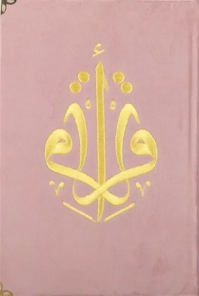 Kur'an-ı Kerim Orta Boy Pembe Kadife Nakışlı (Ciltli)