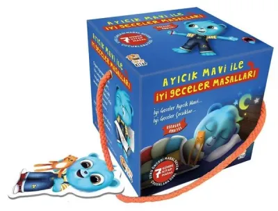 Ayıcık Mavi ile İyi Geceler Masalları Seti (7 Kitap Takım) Melek Dinçe