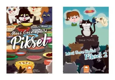 Mavi Gece Kedisi Piksel Seti-2 Kitap Takım
