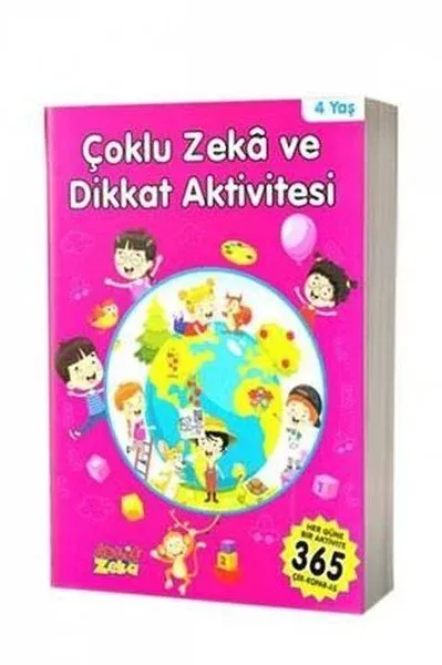 4 Yaş Çoklu Zeka ve Dikkat Aktivitesi - Pembe Kitap
