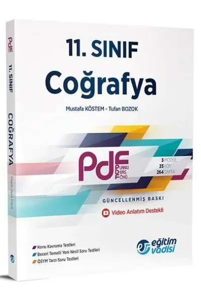 11.Sınıf Coğrafya  Pdf Planlı Ders Föyü Video Anlatım Destekli