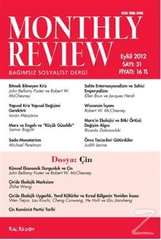 Monthly Review Bağımsız Sosyalist Dergi Sayı: 31 / Eylül 2012