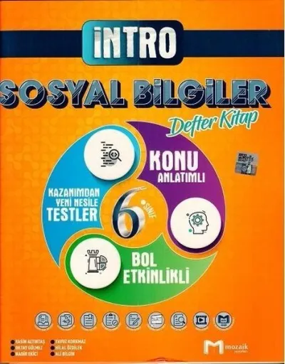 2022 6.Sınıf Sosyal Bilgiler İntro Defter Kitap