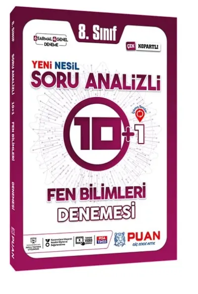 Puan 8. Sınıf LGS Fen Bilimleri Soru Analizli 10+1 Deneme