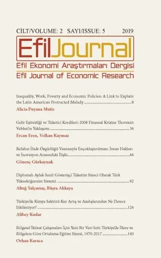 Efil Ekonomi Araştırmaları Dergisi Cilt: 2 Sayı: 5