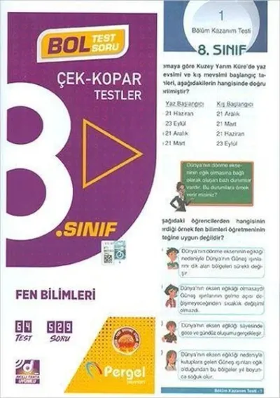 8.Sınıf Fen Bilimler Çek Kopar Testler