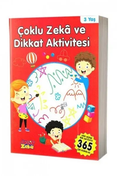 3 Yaş Çoklu Zeka ve Dikkat Aktivitesi - Kırmızı Kitap