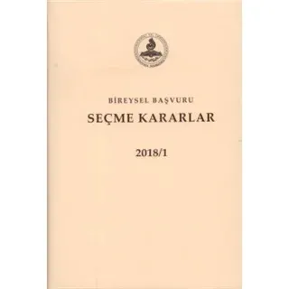 Bireysel Başvuru Seçme Kararlar 2018 (2 Cilt Takım) (Ciltli)