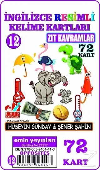 Zıt Kavramlar - İngilizce Resimli Kelime Kartları 12