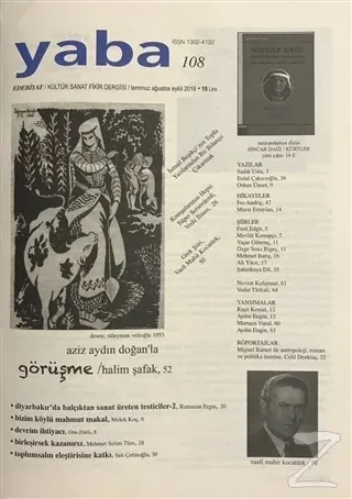 Yaba Edebiyat Dergisi Sayı: 108 Temmuz - Ağustos - Eylül 2018