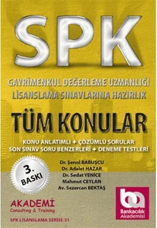 SPK Gayrimenkul Değerleme Uzmanlığı Lisanslama Sınavlarına Hazırlık Tüm Konular