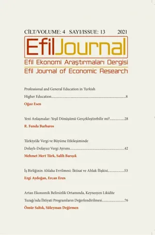Efil Ekonomi Araştırmaları Dergisi Cilt: 4 Sayı: 13 - 2021