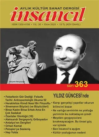 İnsancıl Aylık Kültür Sanat Dergisi Sayı: 363 Ekim 2020