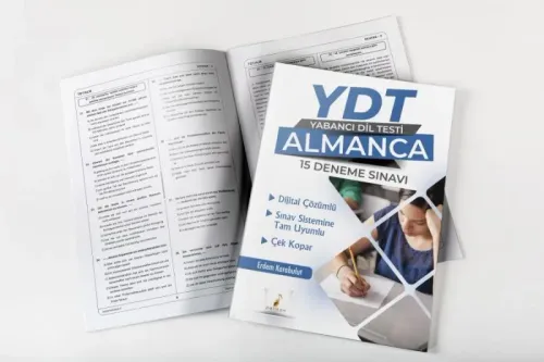 YDT Almanca Dijital Çözümlü 15 Deneme Sınavı Çek Kopar - kitap Erdem K