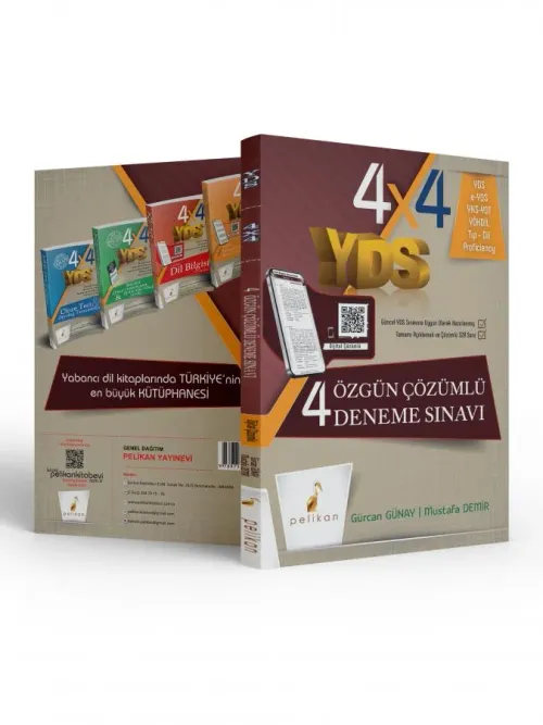 Pelikan Yayınları YDS 4x4 Özgün Çözümlü Deneme Sınavı - kitap Gürcan G